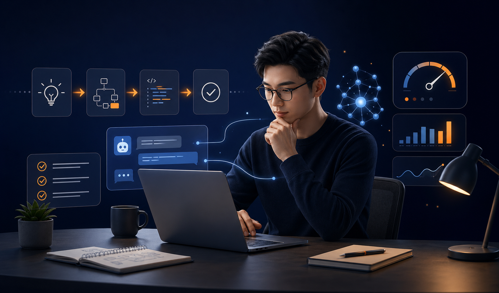 正确使用 AI 工具的工作方式示意图